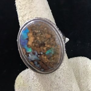 Opal ring in sterling setting, size 8